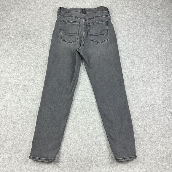 American Eagle Mom Jeans Womens 6R Faded Black Casual Everyday Stretch Denim - Picture 4 of 15